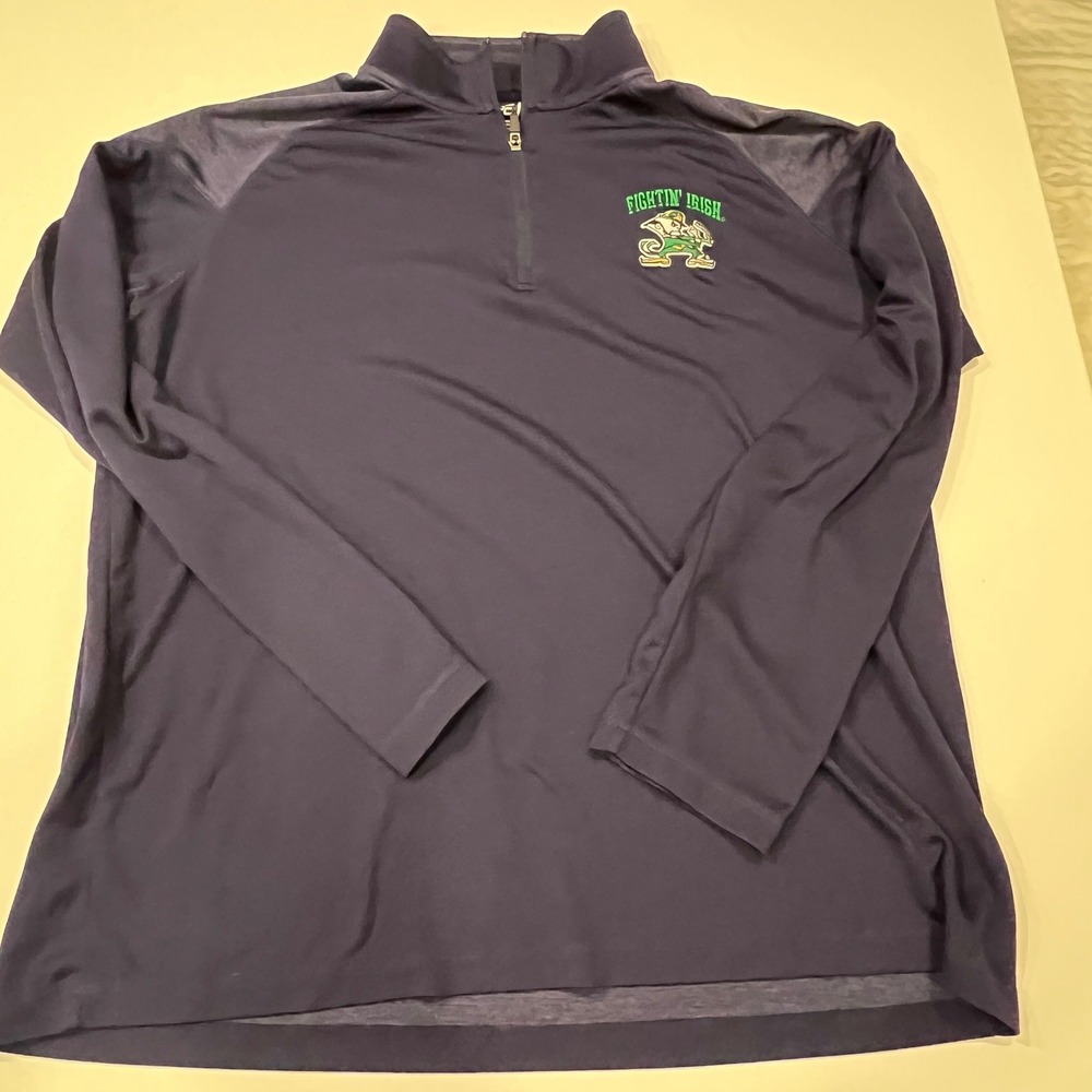 Proedge Notre Dame Fighting Irish Mens 2XL Navy Blue Quarter Zip Pullover Shirt